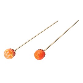 WOONEKY Ancient Hair Decor 2pcs Orange Hair Pin Hair Accessory Hair Stick for Girls and Women
