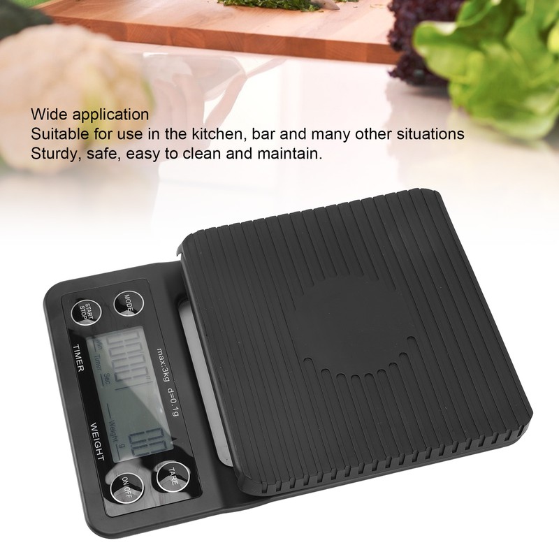 Digital Coffee Scale with Timer Waterproof Silicone Mat High Accuracy