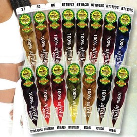 [ Pack of 5 ] RastAfri Pre-Stretched Silky Braiding Hair (Burgundy)