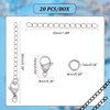 PandaHall 20 Pieces 2.2 Inch 304 Stainless Steel Necklace Bracelet