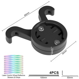 KingYH Seat Post Quarter Turn Bracket Garmin Rear Light Holder with 20 Pieces Reflective Stickers for Bicycle Wheels Seat Posts Quarter Turn Bracket for RTL510 RTL515 RVR315 L308