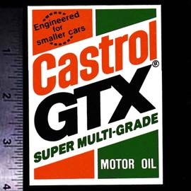 CASTROL GTX Motor Oil - Original Vintage 1970's Racing Decal/Sticker A
