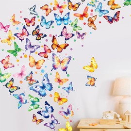 230+ PCS Large Butterfly Wall Decals, Self-Adhesive Vinyl Butterfly & Dot Stickers Unique Design Safe for Wall, Window, Door, Room Decor