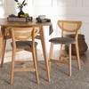 Baxton Studio Dannell Counter Stools, Set of 2, Grey/Natural Oak/Light