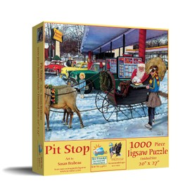 SUNSOUT INC - Pit Stop - 1000 pc Jigsaw Puzzle by Artist: Susan Brabeau - Finished Size 20" x 27" Christmas - MPN# 44622