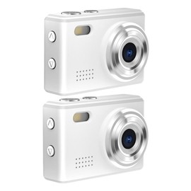 Mini Digital Camera, Retro Portable Thumb Camera with LED Flash,1080P Thumb Camera,keychain Card Vintage - Type: White 2PC