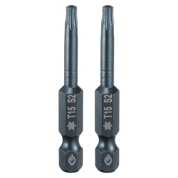 sourcing map 2pcs T15 Torx Screwdriver Bit 1/4" Hex Shank