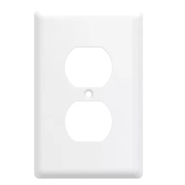 Allen + Roth W45064-PW Pure White Simple Square Single Duplex Wall Plate 6 Pk