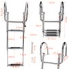 Amarine Made Stainless Steel in-Board 3 Steps Telescoping Ladder Folding
