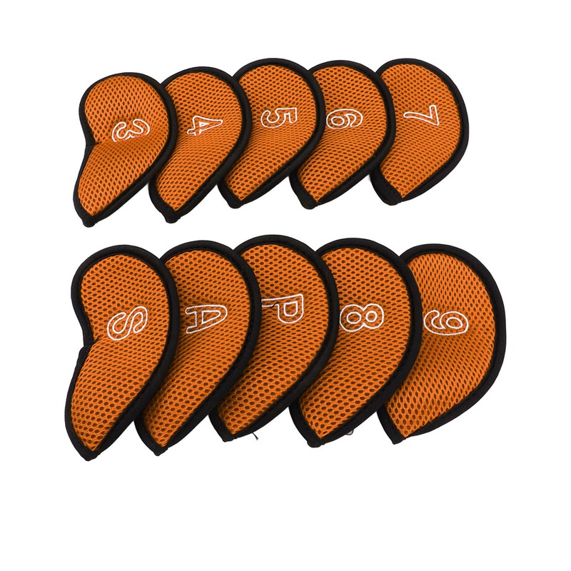 10pcs Golf Iron Covers Set with Numbers Waterproof Golf Head