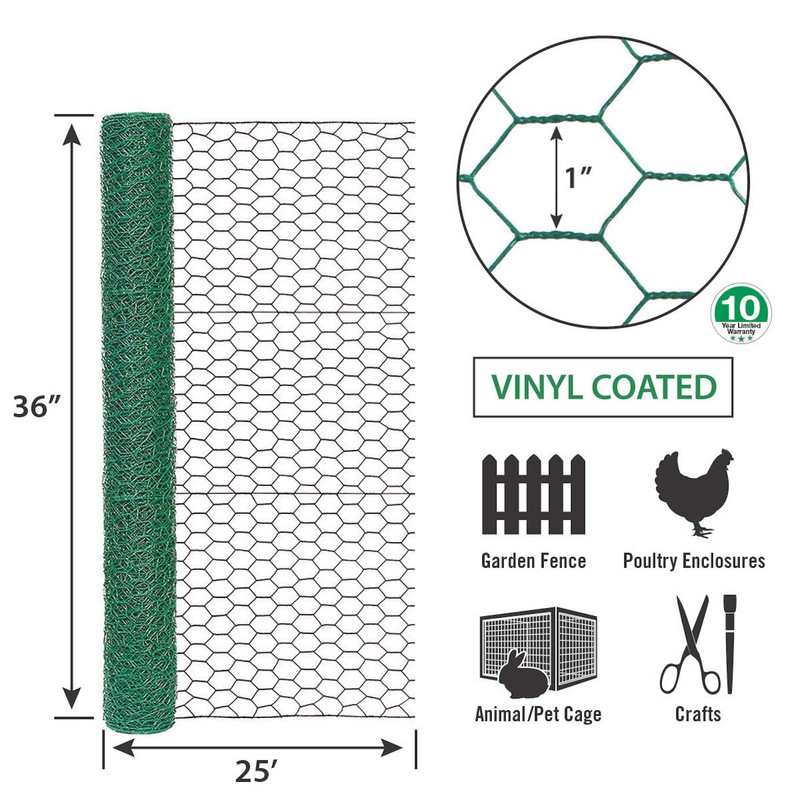 Garden Zone 173625 36 Inches x 25 Feet Gauge Poultry
