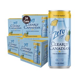 Clearly Canadian Tropical Splash Cans Sparkling Water, 24-Pack (Regular & Zero) – Assorted Flavors & Variety Packs – Refreshingly Pure and Naturally Flavored Carbonated Drink