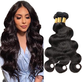 Body Wave Bundles #1B Body Wave Human Hair Bundles Natural Black Color 22 24 26 inch Brazilian Remy Human Hair Weave