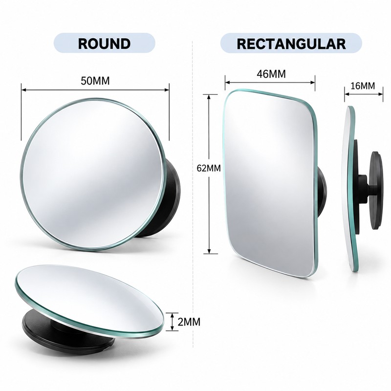 Motorcycle Blind Spot Mirror for Rearview Visibility – 360° Adjustable