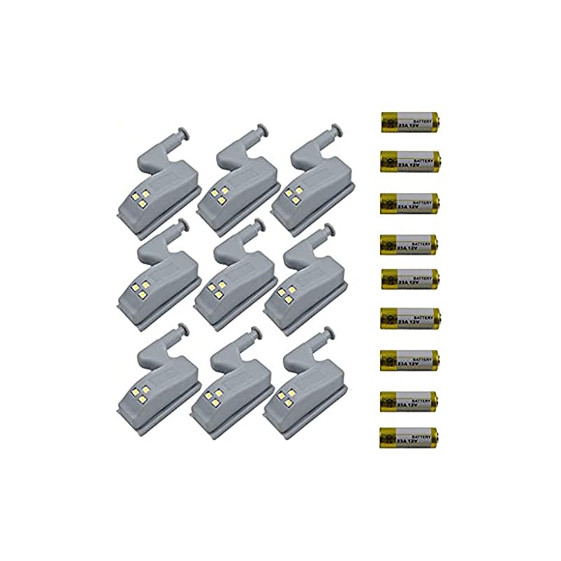 9 Pcs Universal Cabinet Cupboard Hinge LED Light Sensor Light