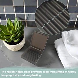 Elimeta Soap Container, Square Bar Soap Holder Fit Dr Squatch Soap, Travel Soap Case (Translucent Black)