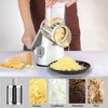 Handheld Rotary Cheese Grater Shredder- 3 Interchangeable Stainless Steel Drum