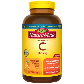 Nature Made Nature Made Chewable Vitamin C 500 mg, Dietary Supplement for Immune Support, 150 Tablets, 150 Day Supply
