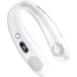 VEKK Neck Fan, Portable Bladeless Fan, 6000mAh Battery USB Rechargeable, LED Display, 360° Cooling Wearable Personal Fan, 3 Speeds, Quiet, Hands Free Neck Fans for Travel