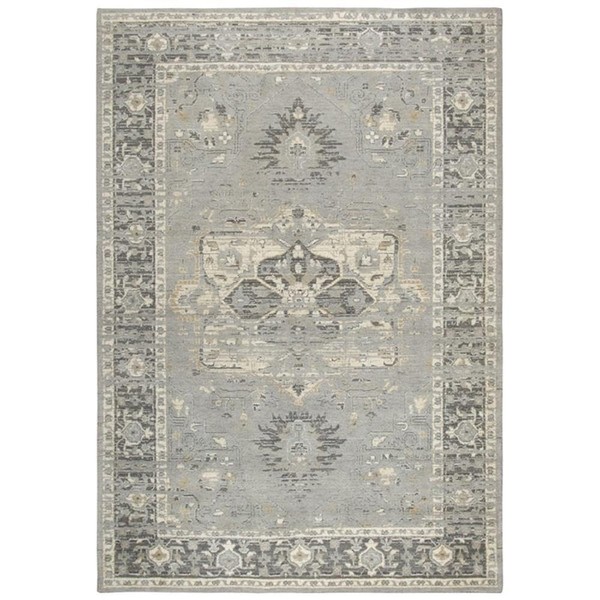 Rizzy Home Alora Decor Euphoria 3' x 5' Distress Gray/Gray/Rust/Blue