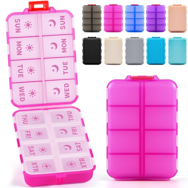 Foldable & Portable Pill Organizer 2 Times A Day with