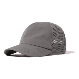 CLAPE Mesh Baseball Cap Breathable Baseball Cap Summer 5 Panel Cap Quick-Drying Outdoor Sports Caps UV Protection Shield Caps Men, WBBC7-Gray
