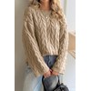Cicy Bell Womens Oversized Cable Knit Sweaters Long Sleeve Crewneck