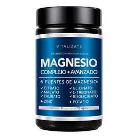 Magnesio Complex Vitalizate Bisglicinato Citrato 60 Cápsulas
