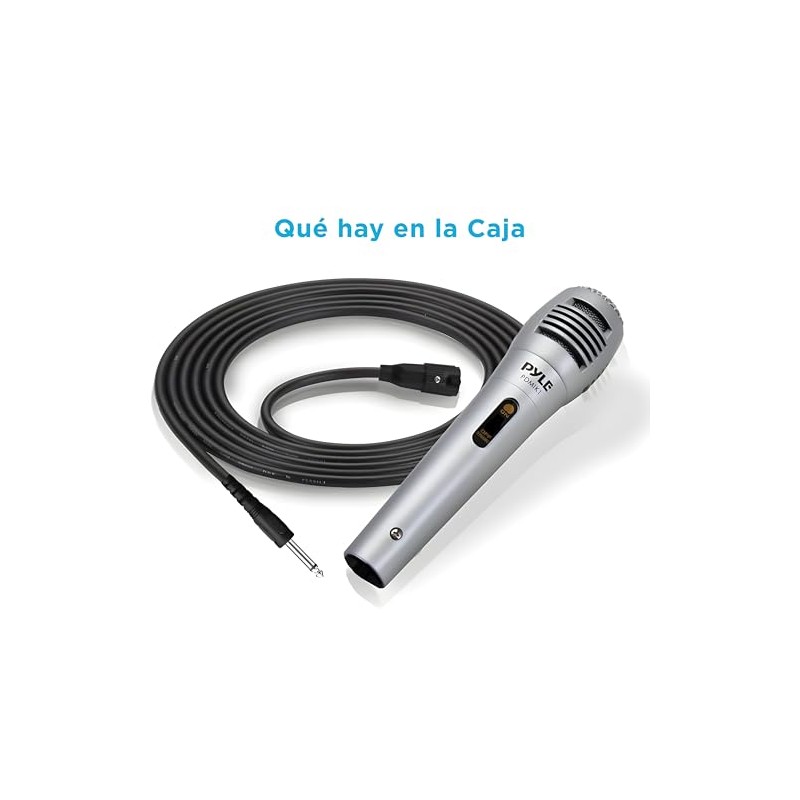 Pyle micrófono dinámico con cable - micrófono profesional unidireccional de
