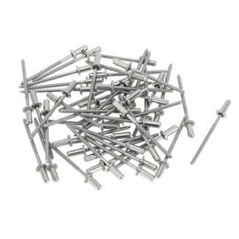 A ABSOPRO Dome Head Closed Sealing Rivets 3.2mm Grip Diameter 6mm Grip Length 6mm Flange Diameter Stainless Steel Silver Tone 50 Pcs