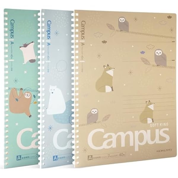 KOKUYO Spiral Notebook Journal, 3 Pack Campus B5 Soft Ring