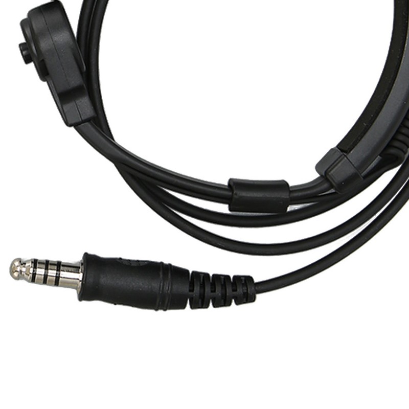 Throat Mic Earpiece 7.1mm Plug with Finger PTT Portable for