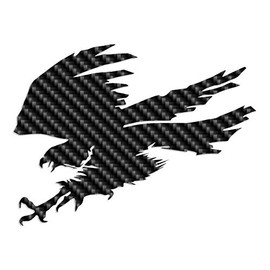 Hawk Eagle Falcon - Vinyl Decal Sticker - 7.75" x 5.75" - Carbon Fiber