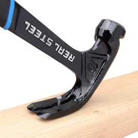 Real Steel 15 Oz One Piece Forged Curve Claw Framing Hammer with Cushion Grip 0516