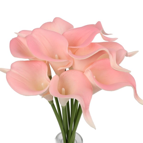 Mini 15" Artificial Calla Lily 10 Stem Bridal Bouquets Artificial