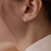 925 Silver Standard Cubic One-Touch Ring Earrings (Pair) S /