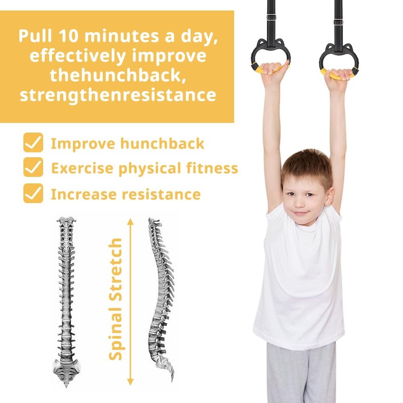 LYPPUL Gymnastics Rings for Kids, Home Exercise Rings,Fitness Children Trapeze
