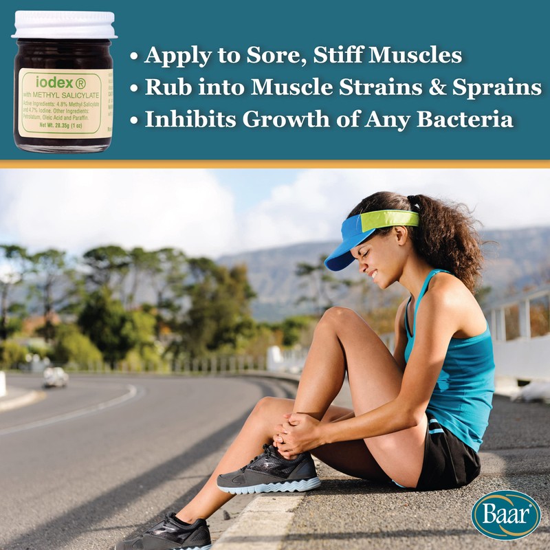 IODEX BAAR Methyl Salicylate Topical Ointment, Formulated w/ 4.7% Iodine