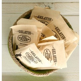 Fat Stone Farm Kosher Beef Gelatin Powder (Unflavored) - Single Serving ½ oz Paper Packets (24)