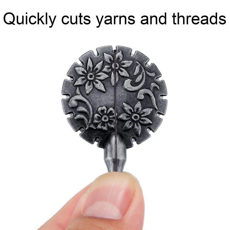 2 Pieces Yarn Cutter Pendants Antique Gold Silver Metal Thread