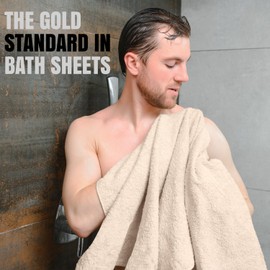 Oakias 600 GSM Bath Sheets - 1 Pack Sea Salt 35x70 Extra Large Bath Towels - 100% Ring Spun Cotton Soft & Quick Dry - Shower Towels for Hotels, Gym & Spa