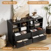 IDEALHOUSE Bedroom Dresser with 4 Drawers & 6 Open Shelves,