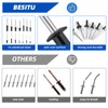 Besitu 520pcs Black Rivets Pop Rivets Assortment Kit,14 Sizes Aluminum