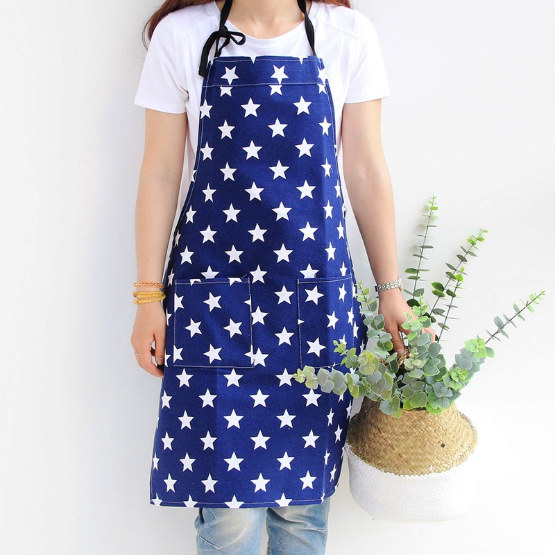 Juliyeh Women's Star Pattern Cotton Cloth Apron Adjustable Halter with