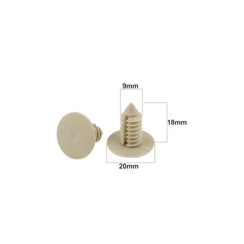 sourcingmap Car Beige Plastic Rivets Bumper Door Fastener Clips 20