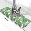 Green Tropical Palm Leaves Kitchen Faucet Suction Pad, 1 Pcs
