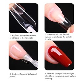 500 Piezas de Cubierta Completa de Uñas Falsas, Claras de Acrílico Semi Frosted Press On, Arte del Clavo DIY para Salones de Manicura, Cortos para Muj