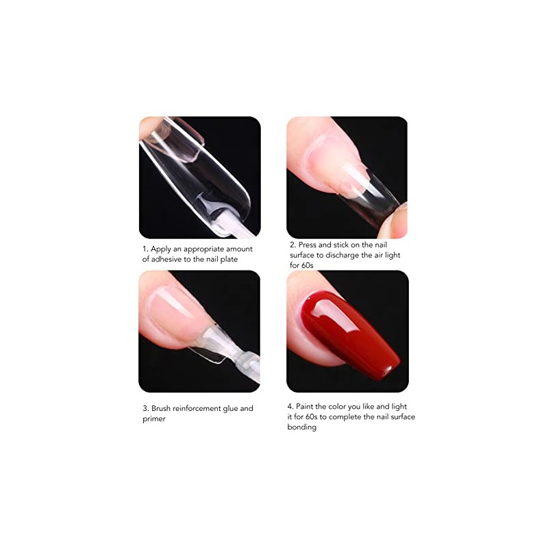 500 Piezas de Cubierta Completa de Uñas Falsas, Claras de
