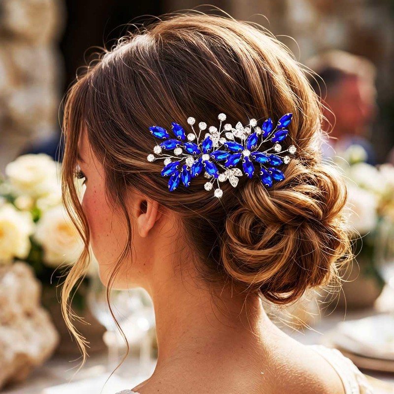 Rhinestone Wedding Hair Comb Silver Bridal Hair Accessories Crystal Hair