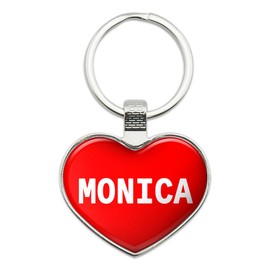 Metal Keychain Key Chain Ring I Love Heart Names Female M Miss - Monica